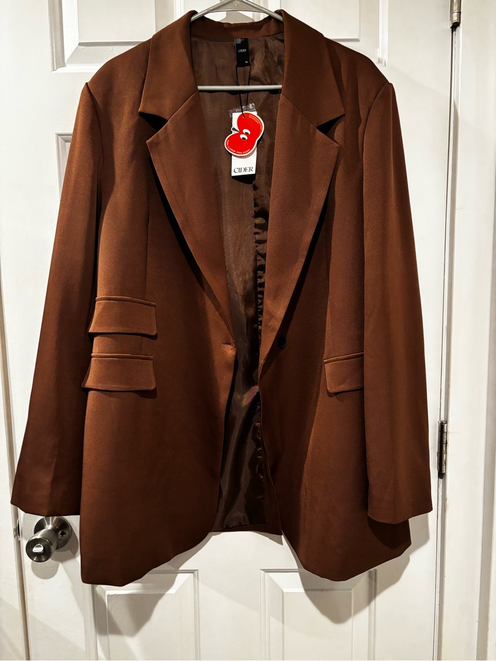 Cider Brown Draped Oversized Blazer